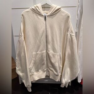 Bershka Off-White Zip-Up Hoodie
